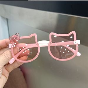 Lunettes de soleil œil de chat d'été pour enfants, mignonnes lunettes de soleil avec nœud en acrylique, Protection UV d'extérieur, lunettes de soleil classiques pour bébés filles et garçons, lunettes UV400