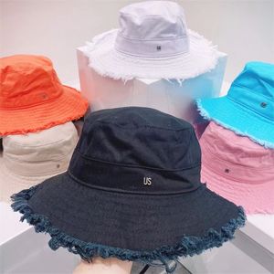 Chapeau d'été à gros bord Le Bob chapeaux de créateurs simple couleur unie casquette effilochée rose vert blanc femmes chapeau de seau designer élégant décontracté quotidien pj027