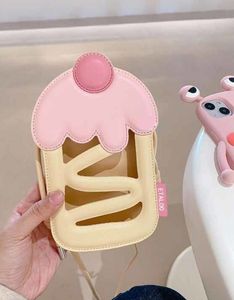 Bolso para teléfono móvil con pastel de cereza de verano, diseño de nicho, bolso de hombro tipo bandolera ahuecado