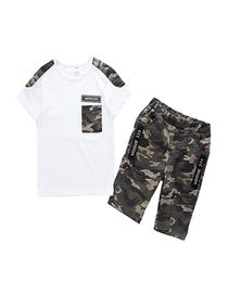 Summer Children Boy Clothes Sets Kids 2pcs Suisses à manches courtes Camouflage Shorts Child Clothing Cost pour 12 14 16 ans Y3717562