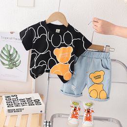 Zomer Kinderkleding Babyjongens Cartoon T -shirts Shorts 2pcs/Sets Infant Outfit Kids Toddler Casual Clothing Tracksuits