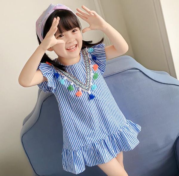 Summer Childs Girls Princess Vestidos Baby Ropa para niños Niños Slim Vestido sin mangas sin mangas Corea