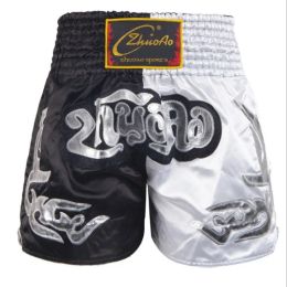 Zomer kinderen Muay Thai Pants Style Multolored Polyester Boxer Shorts Adult Fighting Sanda Kick Borduurboksen Bokstammen