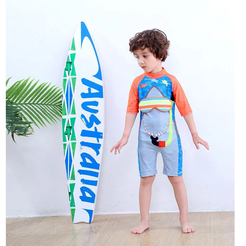 Summer Children's Swimsuit Boys Dinosaur UV Baby Bathing garnitur chłopiec dzieci
