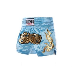 Summer Childrens Muay Thai Pants Style Boxer solide Shorts Adult Fighting Sanda Kick Broider Boxing Trunks 240402