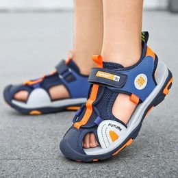 Sandalias para niños de verano Niños para niños Mesh Respirar al aire libre Sandalias de deportes al aire libre Anti-Slip Soled Soled Beach Tamaño 28-39 240419