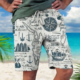 Summer Classic Beach Shorts Fashion Fashion 3D Mens Fitness Quick Drying Ice Pack 240416