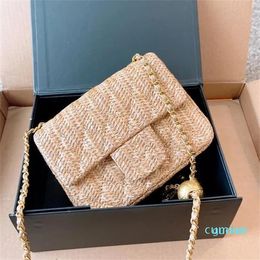 Zomer Klassieke Mini Flap Vierkante Tas Luxe Designer Vrouwen Verpletteren Gouden Bal Kettingen Verstelbare Schouderriem Crossbody Sacoche Handtassen 17CM