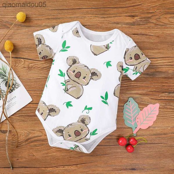 Ropa de verano, peleles para bebés y niñas, ropa para bebés, ropa para niños pequeños, mono de Koala de dibujos animados, pijama para niños, recién nacido L230712