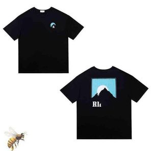 Collection d'été Rhude Tshirt Oversize Heavy Fabric Couple Dress Top Quality t Shirt XVNN