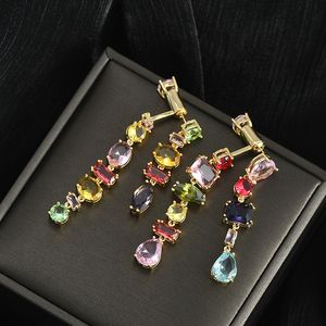 Été coloré Gema Boucles d'oreilles en or pour femmes Collier de bonbons Cristaux d'eau Bracelet de cristal vert irrégulier N00230