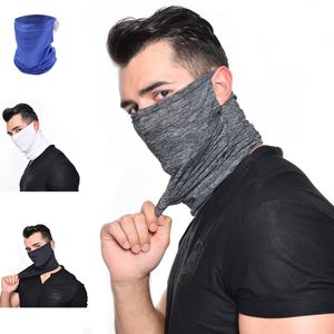 Masque de cyclisme rafraîchissant d'été, guêtre de cou, écharpe faciale avec crochet d'oreille, Protection anti-poussière et UV, respirant pour la randonnée et la course à pied