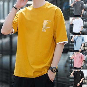 Été Coton T-shirts Hommes Tendance O Cou Stretch Solide Tops Hommes Vêtements Casual T-shirt Hommes Streetwear Cool T-shirts 210603