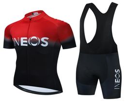 Été cyclisme jersey ensembles hommes INEOS équipe vêtements à manches courtes vtt ensemble kits cuissard à bretelles pantalon 20Dpad 2207265266434