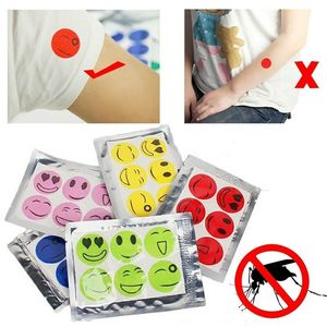 Summer daily smiley face anti-mosquito stickers cartoon mosquito repellent stickers 6 mosquito repellent buckles random colors mild and safe