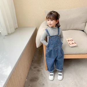 Zomer Denim Baby Meisje Jongen Overalls Effen Jeans Jumpsuit Zak Kinderen Casual Losse Rompertjes Blauw Kids Overalls Outfits 240304