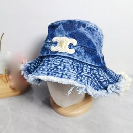 Chapeaux seau en Denim d'été, casquettes de plage de styliste pour femmes, délavés de rue, chapeaux à large bord Vintage pour hommes