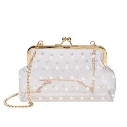 Design d'été Perle Crossbody Bag Mini Jelly Handbag Beach Sacs Fashion Ladies Trendy Dots Transparent épaule # BL3
