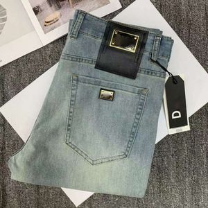 zomerontwerper jeans heup hiphop gescheurde broek plus maat 40 size 105 kg jeans metaal geborduurde rechte broek broek broek mannen kleding denim leggings