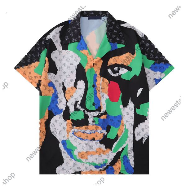 Été Designer Mens chemises décontractées 2023 Europe Hawaii Beach lettre classique impression Chemise couleur de luxe Graffiti impression T-shirt Designers T-shirts