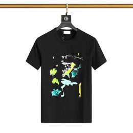 Été Designer Hommes T-shirts Broderie Vêtements Vêtements Hommes Tshirt Col Rond Printemps Haute Tendance Lâche Graffiti Lettres Tendance Court S 745