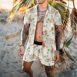 Diseñador de verano Chándales para hombre Conjuntos Jogger Camisas Pantalones Traje deportivo Hombres Blusa de manga corta Trajes Pantalones cortos Diseños Ropa deportiva Conjunto trajes de fitness Hawaii Tallas grandes