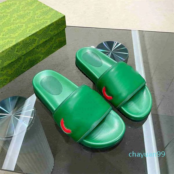 chaussures de créateurs d'été sangle croisée fond épais pantoufles pour femmes sandales couleurs noir blanc vert argent cuir semelle en caoutchouc taille 35-40