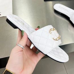 zomerontwerper slippers schuim lopers voor vrouw lederen slides slip flop flops dames sandalen slaapkamer schoenen luxe designer slippers fabrieksschoenen maat 35-42 met doos