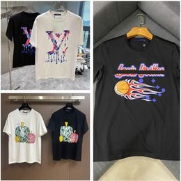 Zomer Designer T Mannen Vrouwen Zwart T-shirt Brief Heren Shirt Gedrukt Korte Mouw Merk Shirts Spelen Basketbal Tees Streetwear Kleding kleding 1V