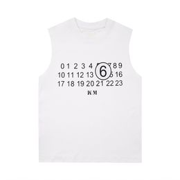 Zomerontwerper tank heren casual mouwloze monogram t-shirt zwart en wit in verschillende Aziatische maten XS-l