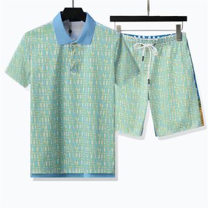 Survêtements de créateurs d'été pour hommes Sportsuits avec costume à manches courtes à revers Polo Casual Streetwear Mode Jogger Costumes Pantalons de survêtement Vêtements de haute qualité