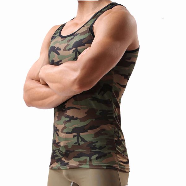 Gilet de créateur d'été T-shirts Breffable Fashion Sans manches décontractées Posture de posture Camouflage Military Training Suit Sports Men's Tank Top confortable