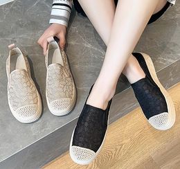 Zomerontwerper vrouwen kanten visser sneakers loafers lichtgewicht nieuwe mode mannen zweet absorptie ademende e e