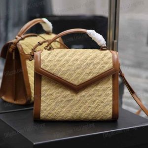 Sac tissé de créateur d'été Luxury Cassandra Sac épaule femme Grass Woven Handbag 10a Top Quality Sacs de plage fourre-tout