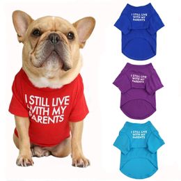 Lettre de chemise de chien d'été Primp Puppy T Vêtements de printemps pour petits chiens moyens Bulldog Bulldog Anglais Appareils 240328