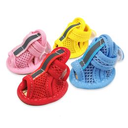 Zapatos para perros de verano de malla respirable mascota mascota para perros pequeños gatos lindos antislip chihuahua pug sandals zapato colores dulces 240411