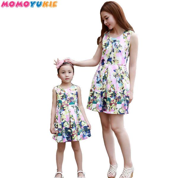 Vestido de verano Matriz Vestidos de hija Madre Manija Floral Mami y ropa Mommi Family Family Catfits 210713