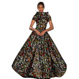 Robe d'été robe maxi traditionnelle imprimé africain Dashiki pour femmes robes Bazin Riche robe grande taille naturel WY462