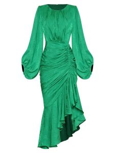 Robe d'été femme 2023 à la mode élégant Vintage fleurs à la mode vert été printemps nouveau Design de mode femmes élégant robe moulante