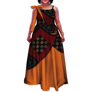 Robes d'été Dashiki Africain Robe Longue Pour Femmes Maxi Robe Bazin Riche Sling Robe De Soirée Pour Femme WY4032