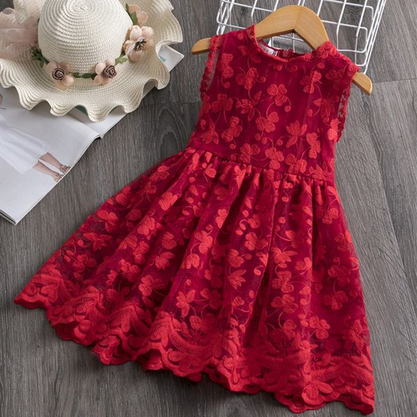 Robes d'été pour filles dentelle tulle boule conception bébé fille robe robe de soirée pour 3-8 ans robes pour bébés pour fille en bas âge Q0716