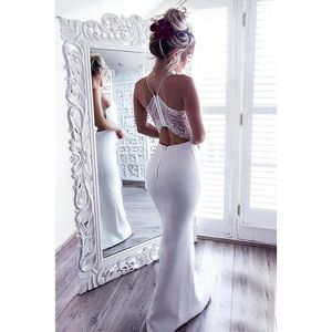 Été élégant femmes longue fête blanc rouge licou moulante sexy maxi dentelle soirée robe de sirène 210415