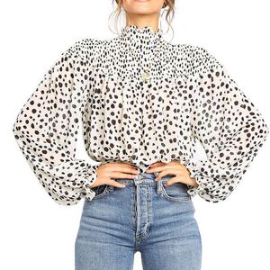 Zomer elegante vrouwen shirt mode retro wit dunne zonnescherm shirt bedrukte vleermuis mouw blouse shirt womens tops en blouses 210514