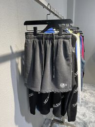 Shorts d'été brodés Bande parisienne lavée Pantalon ample frit LOGO Impression INS Couple Shorts décontractés