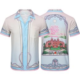 Summer Europe Mens Hawaii Shirts Paris Designer Luxury Men Vêtements Couleur Couleur Animal Casual Shirt Cool Hip Hop Géométrie Géométrie Géométrie Imprimerie Tee M-3XL