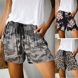 Zomer Europese Amerikaanse bedrukking 2023 Damesshorts nieuwe camouflage luipaardprint hoog getailleerde rechte korte casual broek