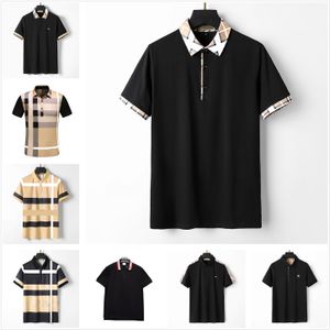 Zomerexplosie Rapel Rapel Korte mouwen Polo shirt Polo shirt mode plaid katoenen t-shirt casual absorberende ontwerper hoogwaardige ademende anti-rimpel slanke fit