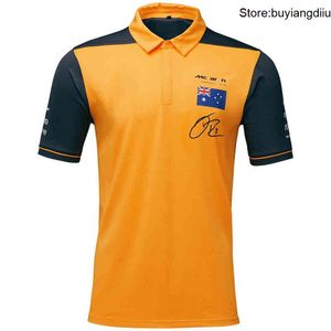 Zomer F1 T Shirts Formule 1 McLaren Team Thema Herdenkings Polo Racing Fan Shirt Shulf Oil Co-Brand Blauwe Driver