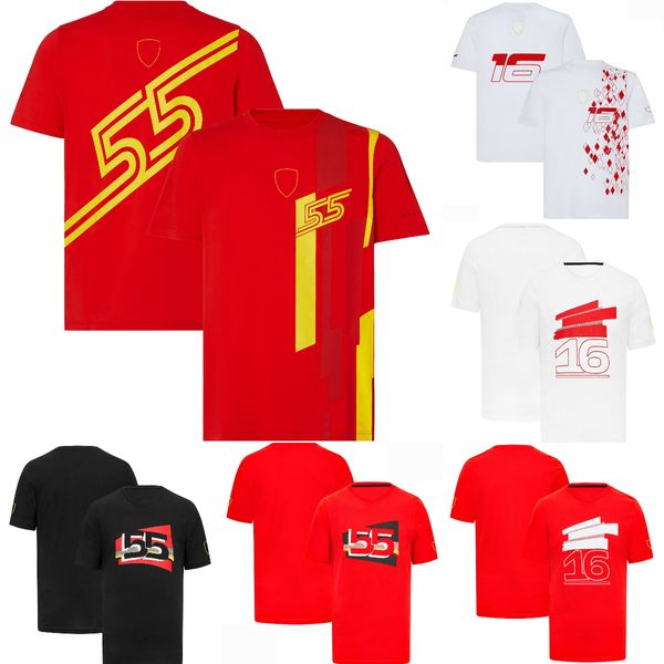 T-shirt à manches courtes pour les Fans de l'équipe F1, co-signé, rouge, formule 1, même Style, vêtements de course, Jersey, grande taille, été 2023