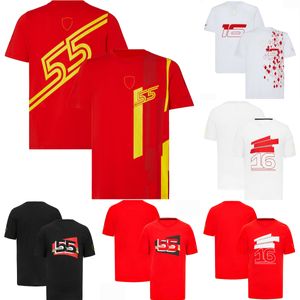 Zomer F1-team mede-ondertekende fans T-shirt Formule Red Short Sleeve T-shirt Same Style Racing Clothing Tops Jersey Plus Size Tops Tops Tops